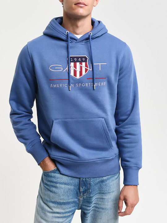 Archive Shield Men's Sweatshirt with Hood Indigo
