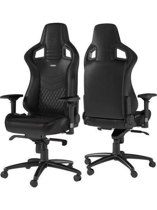 Noblechairs Epic Series Real Leather Gaming Chair – Black με Ρυθμιζόμενα Μπράτσα Μαύρη