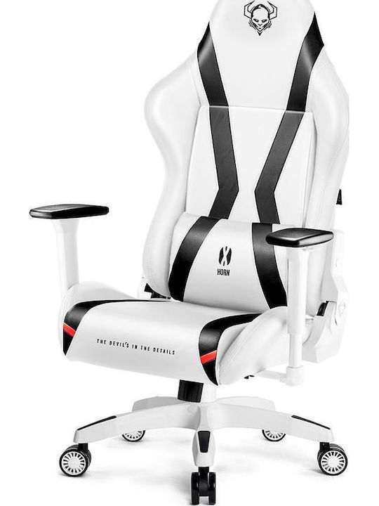 Diablo X-Horn 2.0 King Artificial Leather Gaming Chair with Adjustable Arms White
