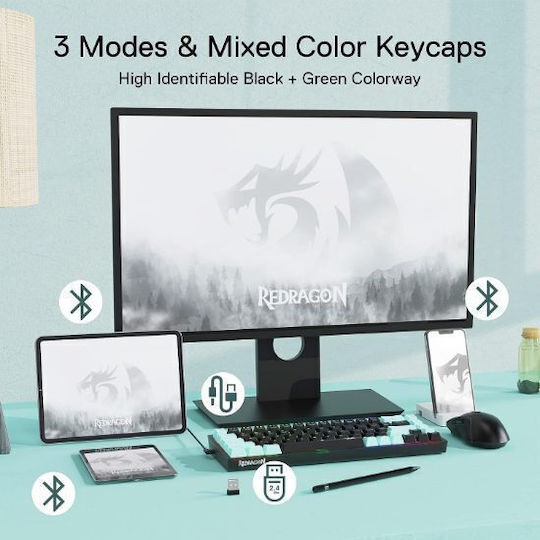 Redragon Castor Pro K631RGB Wireless Gaming Mechanical Keyboard 65% with Custom switches and RGB lighting (English US)