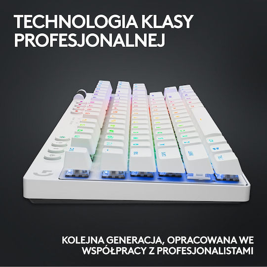 Logitech Pro X TKL Wireless Gaming Mechanical Keyboard Tenkeyless with RGB lighting (English US) Lightspeed White