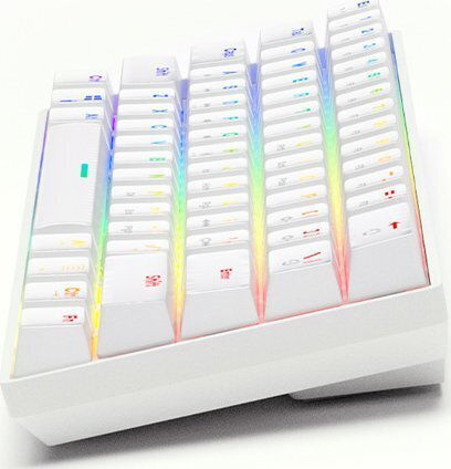 Savio Whiteout Gaming Μηχανικό Πληκτρολόγιο 60% με Outemu Red διακόπτες και RGB φωτισμό (Αγγλικό US) Λευκό
