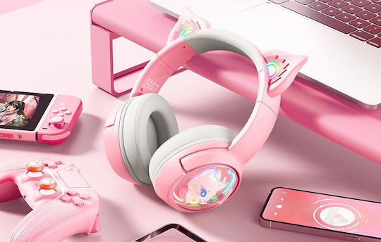 Onikuma B5 Über Ohr Gaming-Headset mit Verbindung Bluetooth Rosa