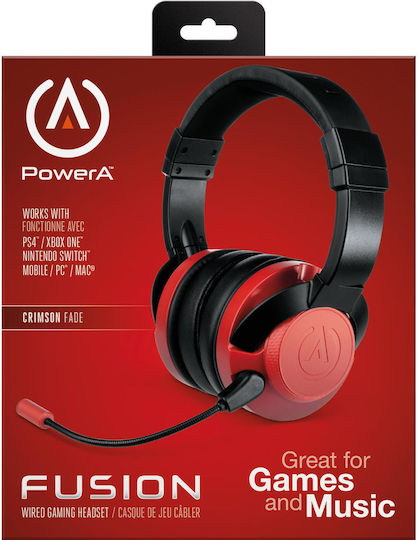 PowerA Fusion Over Ear Gaming Headset cu conexiune 3,5mm Crimson Fade