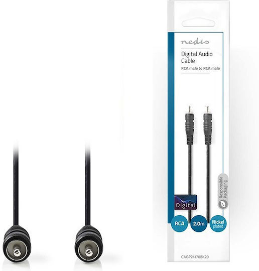 Nedis Cable RCA male - RCA male 2m CAGP24170BK20