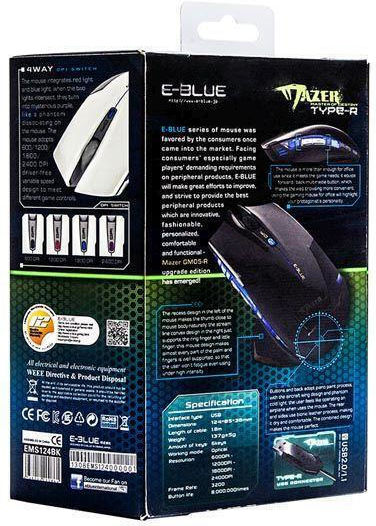 E-Blue Mazer R Gaming Ποντίκι Μαύρο