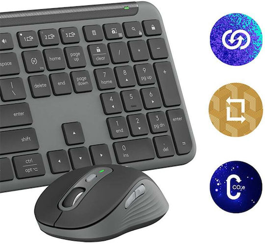 Logitech Signature Slim Combo MK950 Ασύρματο Bluetooth Σετ Πληκτρολόγιο & Ποντίκι Αγγλικό US