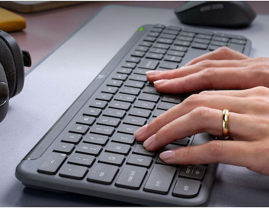 Logitech Signature Slim Combo MK950 Ασύρματο Bluetooth Σετ Πληκτρολόγιο & Ποντίκι Αγγλικό US