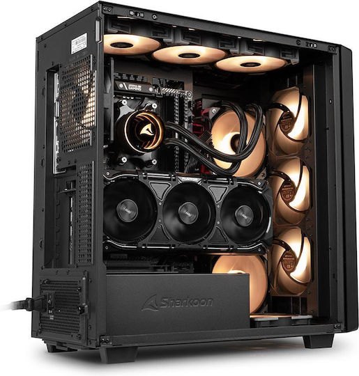 Sharkoon Rebel C70G RGB Gaming Midi Tower Computer Case Black