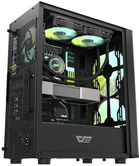Darkflash DK360 Gaming Midi Tower Computer Case with Side Window Black