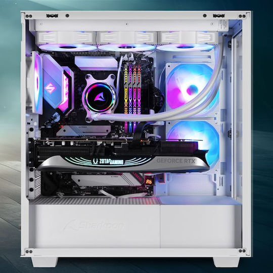 Sharkoon Rebel C60 RGB Gaming Midi Tower Computer Case with Side Window White
