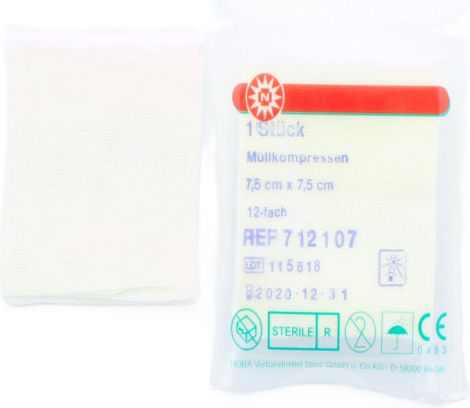 Nobamed Αποστειρωμένες Γάζες 7.5x7.5cm 60τμχ