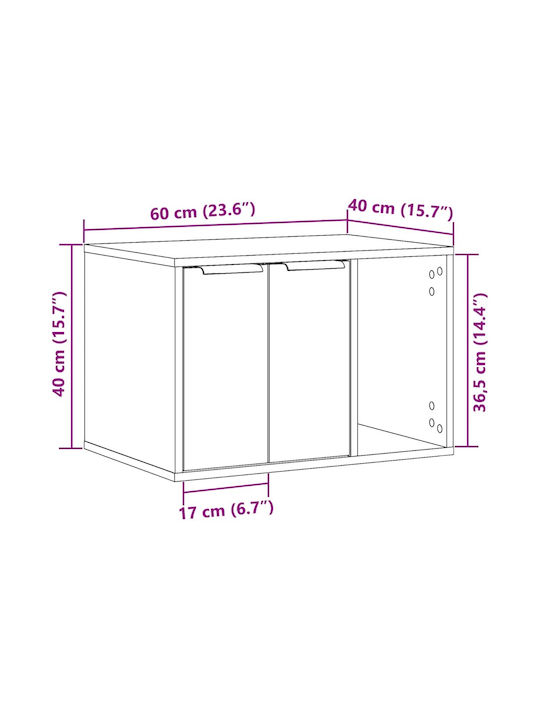 vidaXL Котешко драскало Кафяв Подов 60x40x40см.