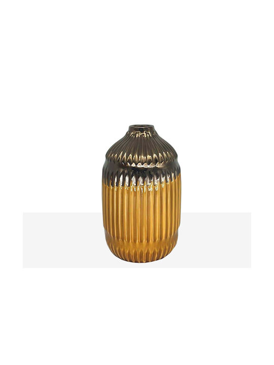 Romimex Decorative Vase Yellow 14x14x23cm