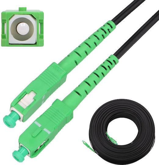 Extralink Flat Fiber Optic Cable SC/APC-SC/APC 100m Black 1pcs