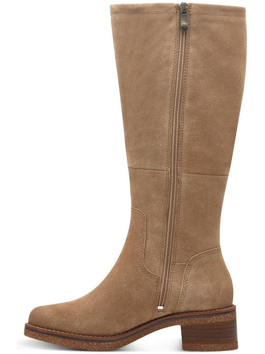 Marco Tozzi Suede Women's Boots Beige