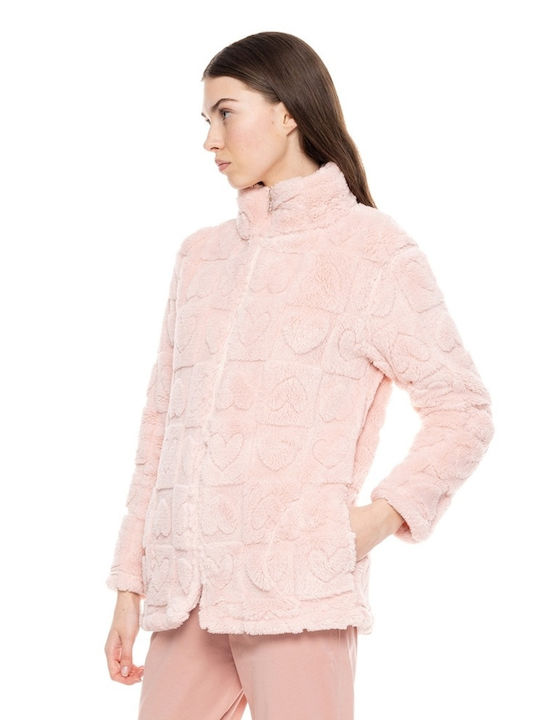 Pink Label Winter Damen Vlies Robe Pink