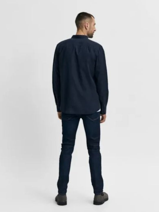 Men's Jeans Pants Elastic with Slim Fit Dark Blue