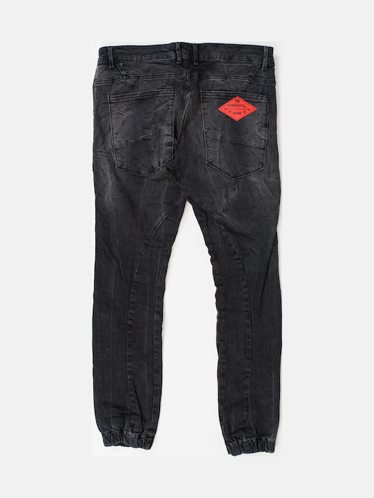 Men's Elastic Jeans Pants with Slim Fit Black