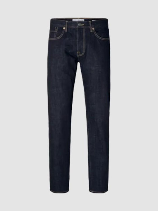Men's Jeans Pants Elastic with Slim Fit Dark Blue