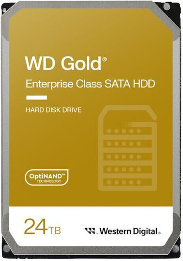 Western Digital Gold Enterprise Class 24TB HDD Hard Drive 3.5" SATA III 7200rpm with 512MB Cache for Server / Recorder WD241KRYZ