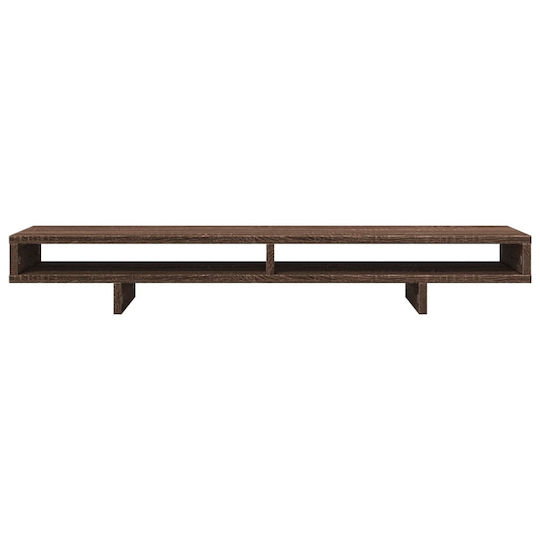 vidaXL Desktop Stand for 2 Monitors Brown Oak 100x27x15 cm Processed Wood Brown (854757)