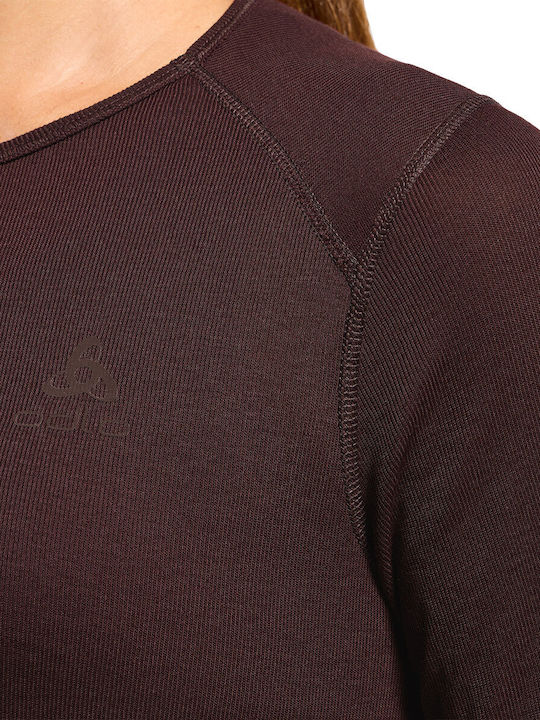 Odlo Active Warm Eco Damen Thermounterwäsche T-Shirt Burgundisch