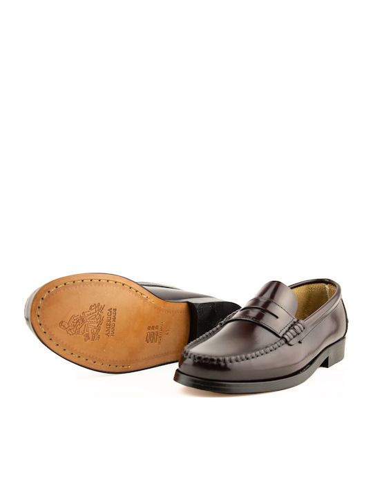 Men's Leather Moccasins Burgundy