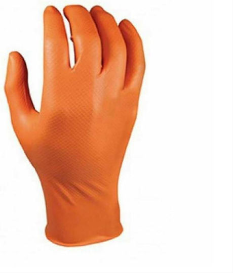 Kapriol Gloves for Work Disposable Orange Nitrile 1pcs