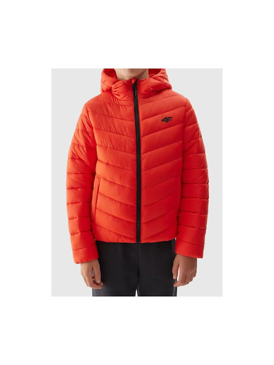 4F Kids Sports Jacket with Hood Red