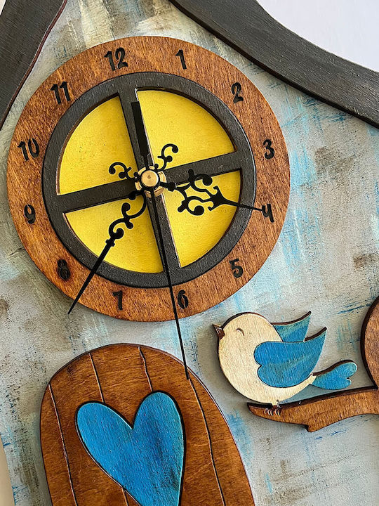 Mood4wood Kids Wooden Wall Clock 28x38cm