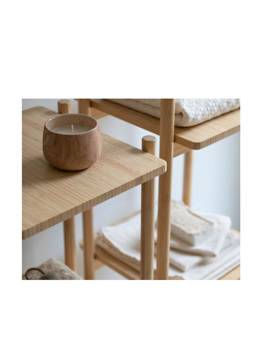 Andrea House Corner Wall Mounted Bathroom Shelf Bamboo 34x35x87cm Beige