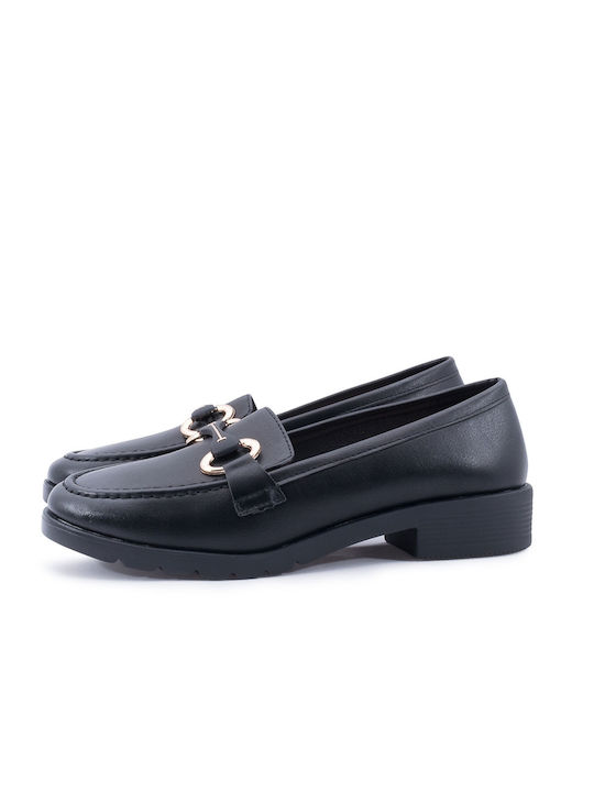 Love4shoes Damen Loafers in Schwarz Farbe