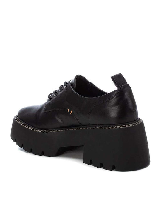 Damen Flatform Oxfords in Schwarz Farbe