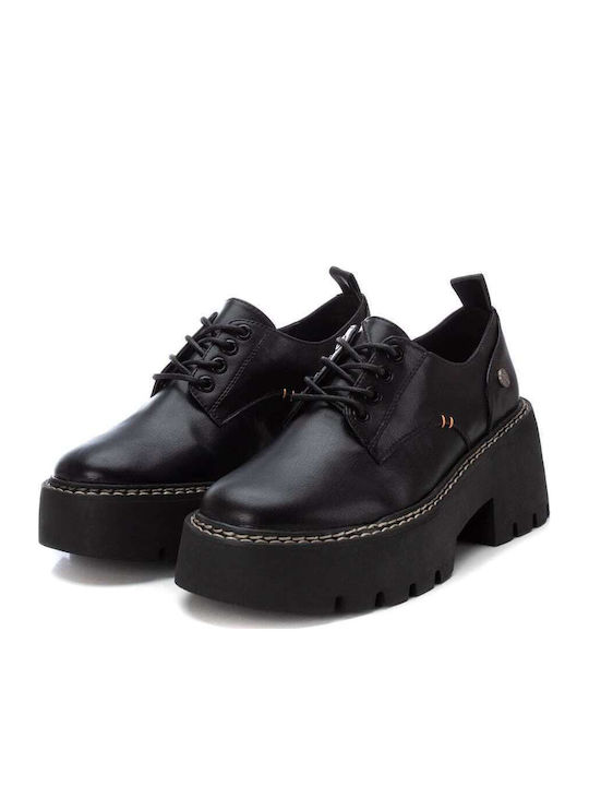Damen Flatform Oxfords in Schwarz Farbe