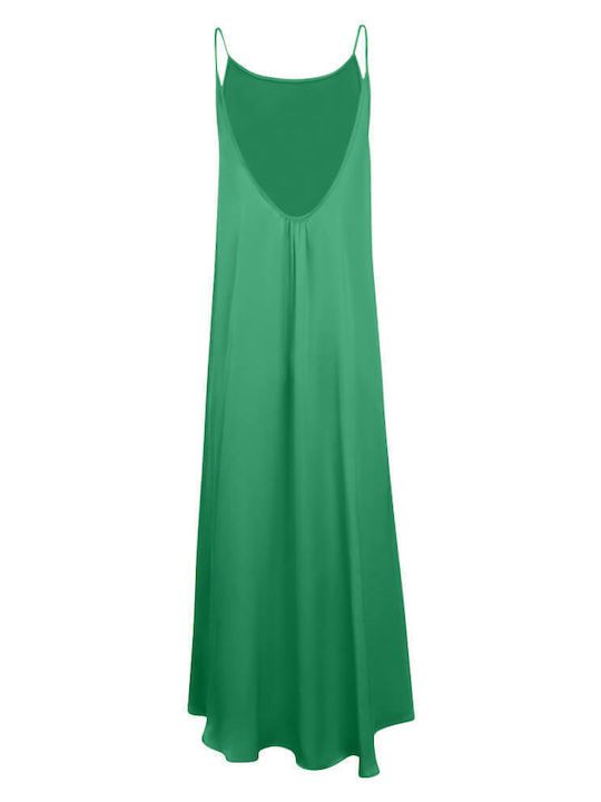 Prince Oliver Maxi Evening Dress Satin Green