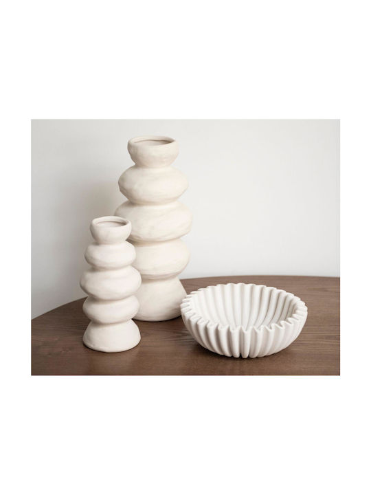 Βάζο Itaca Ah-ax24036 Φ10x20cm White Andrea House Κεραμικό