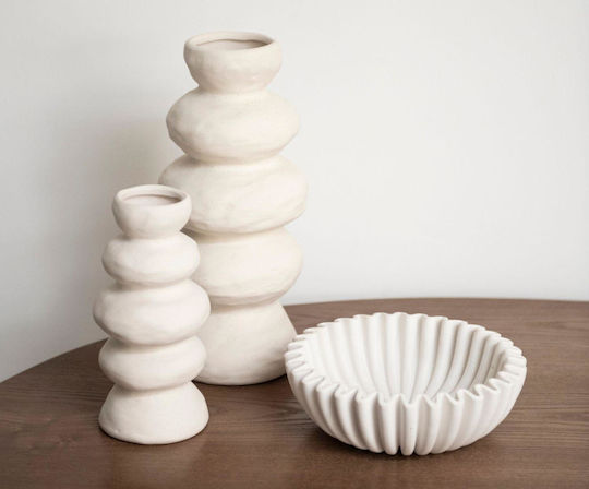 Βάζο Itaca Ah-ax24036 Φ10x20cm White Andrea House Κεραμικό
