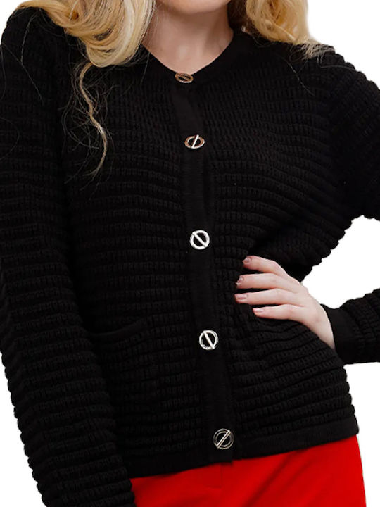 MORE & MORE Women's Knitted Cardigan with Buttons Black