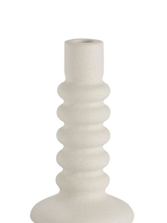 Candle Holder Ah-ax24042 11x18.5cm White Andrea House Ceramic