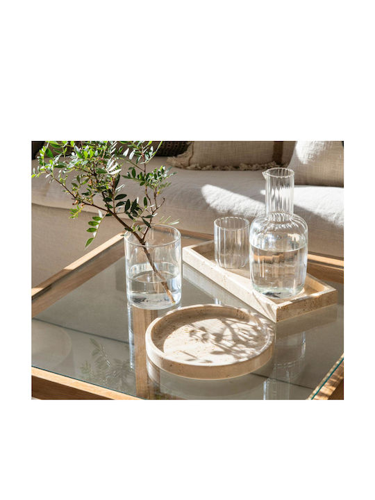 Andrea House Μαρμάρινος Δίσκος Travertine Ø20