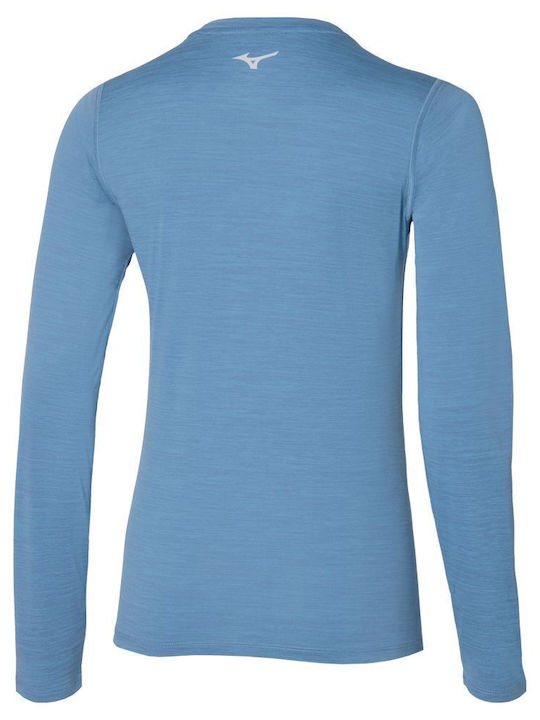 Mizuno Impulse Core Ls Damen Sportlich T-shirt Parisian Blue