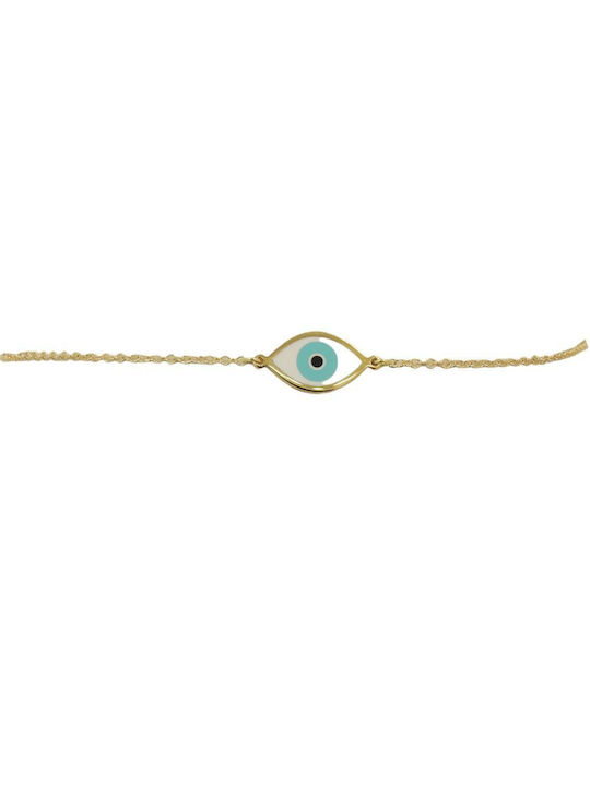 Q-Jewellery Bracelet with design Eye made of Gold 14K