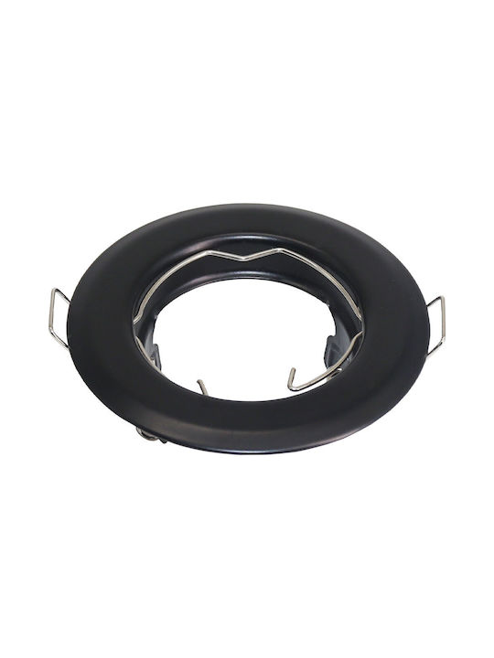 Lightex Rund Rahmen für Spots GU10 Schwarz 5x5cm. 1Stück