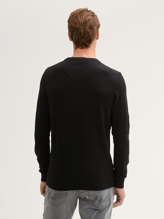 Tom Tailor Basic Men's Sweater BLACK