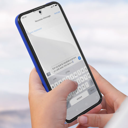 Avizar Hülle Samsung Galaxy A35 Rückseite Hart Vorderseite Weich Taktile Blau