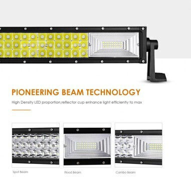 Gebogene LED Auto Leiste 594W LED 3 Reihen 12V-24V 41580 Lumen 42"/107 cm Kombi-Strahl 12/60 Grad