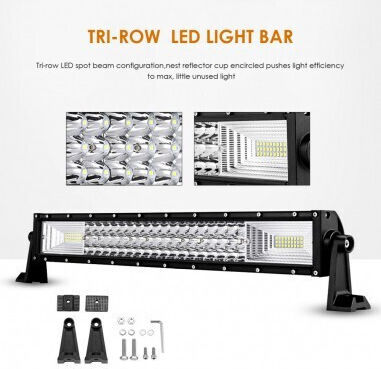 LED Авто Извит Бар 702W LED 3 Реда 12V-24V 49140 Лумена 50"/127 см Комбиниран Лъч 12/60 Градуса