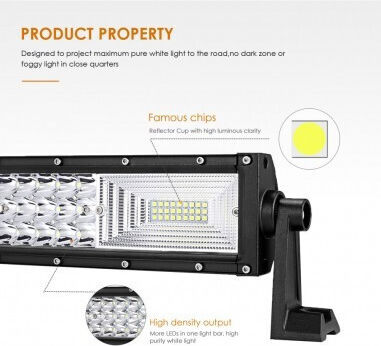 LED Авто Извит Бар 702W LED 3 Реда 12V-24V 49140 Лумена 50"/127 см Комбиниран Лъч 12/60 Градуса