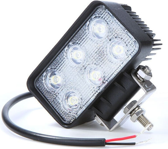 Auto Offroad LED Projector 18W/12V-24V 1320 Lumens Rectangular Flood Beam 60 Degree